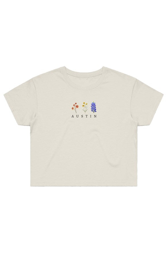 WILDFLOWERS CROP TOP - ECRU
