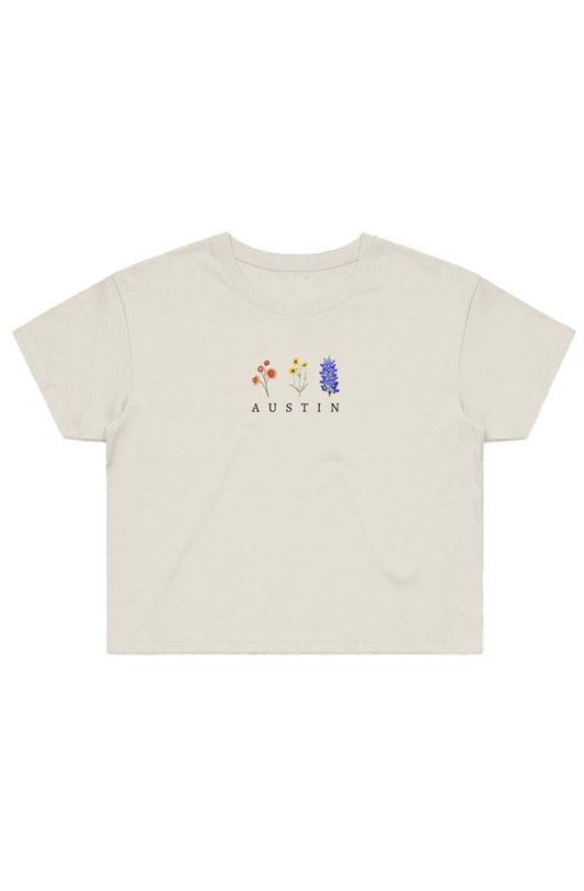 WILDFLOWERS CROP TOP - ECRU
